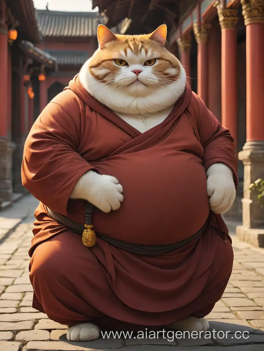 жирный кот монах в монастыре 
