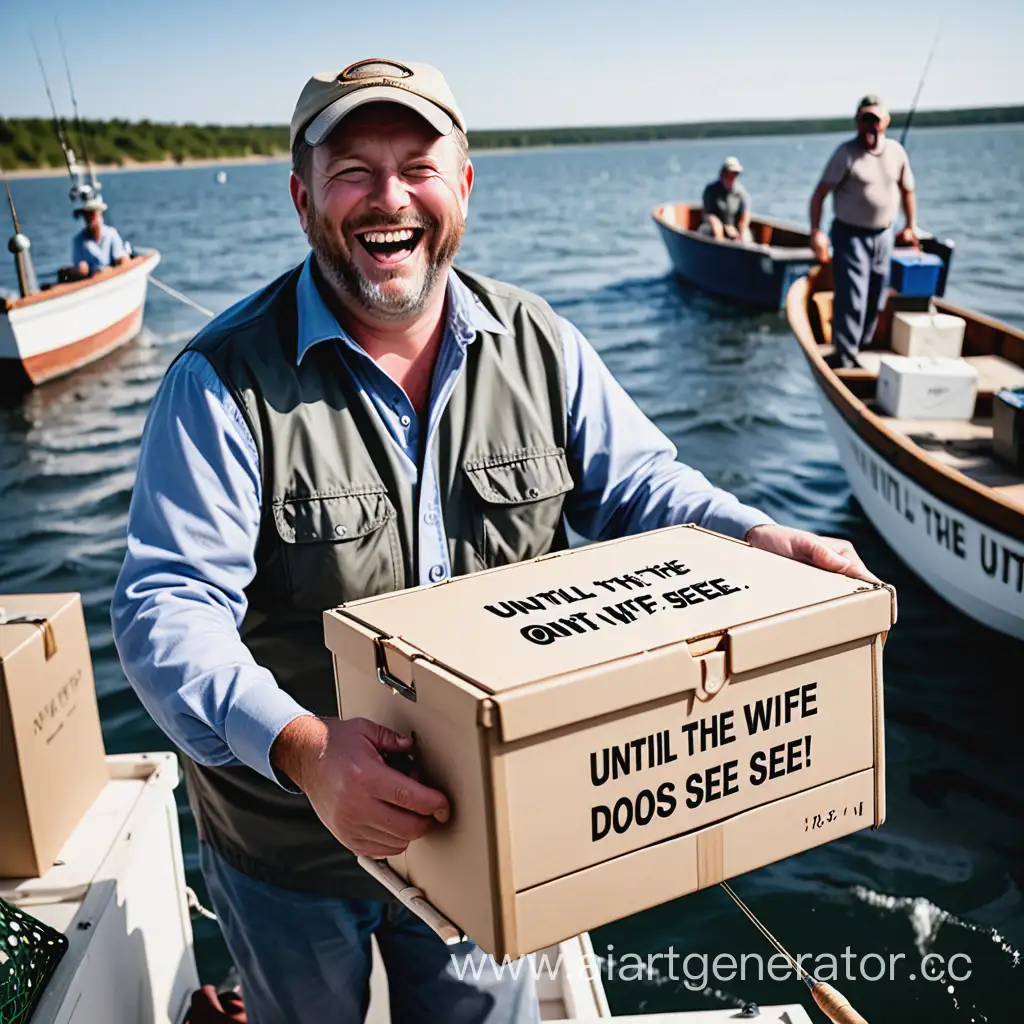 Joyful-Fisherman-Concealing-Surprise-Gift-on-Luxury-Boat