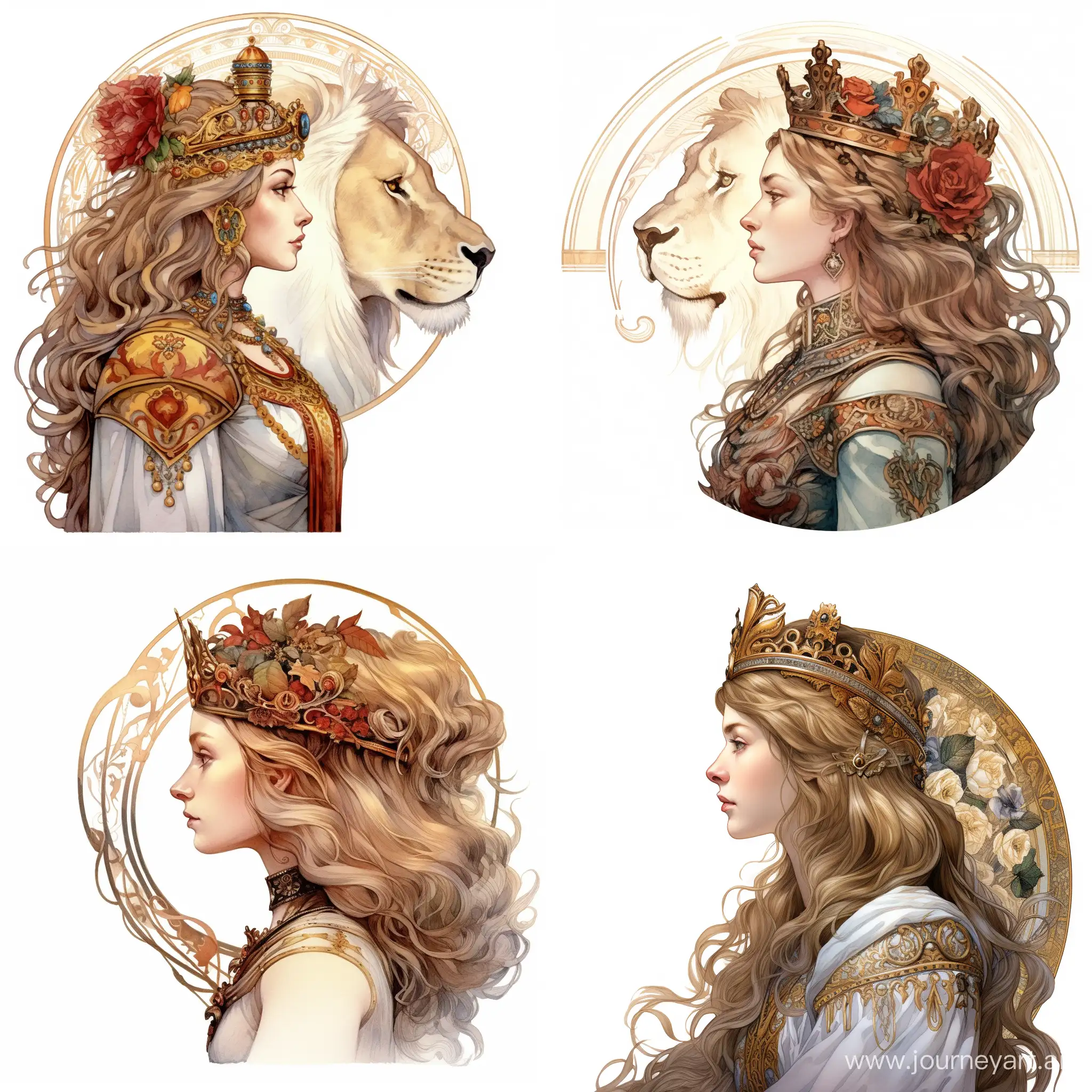 Regal-Lioness-Portrait-Majesty-in-Vintage-Royal-Attire