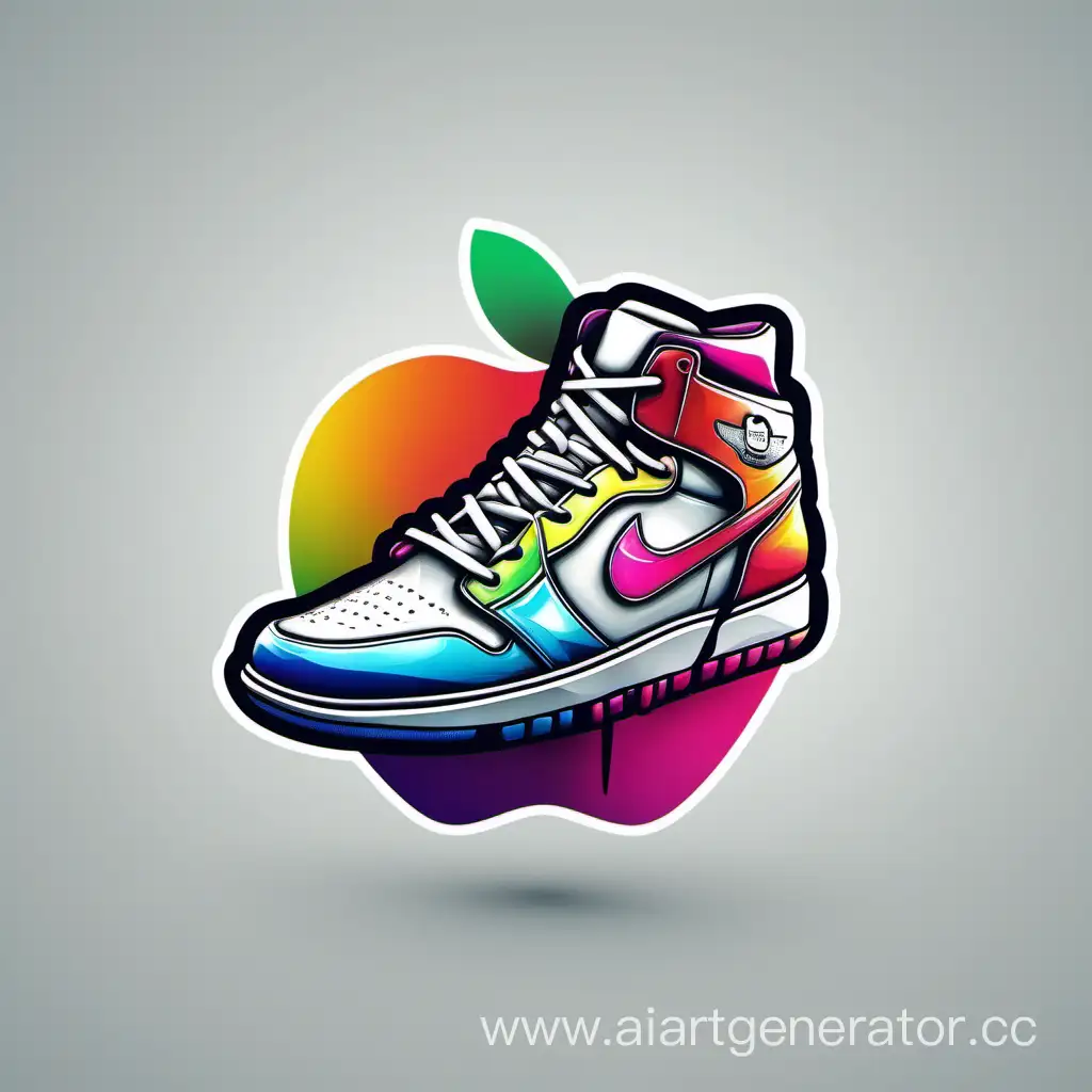 Futuristic-Sneaker-Haven-Vibrant-3D-Logo-Inspired-by-Apple