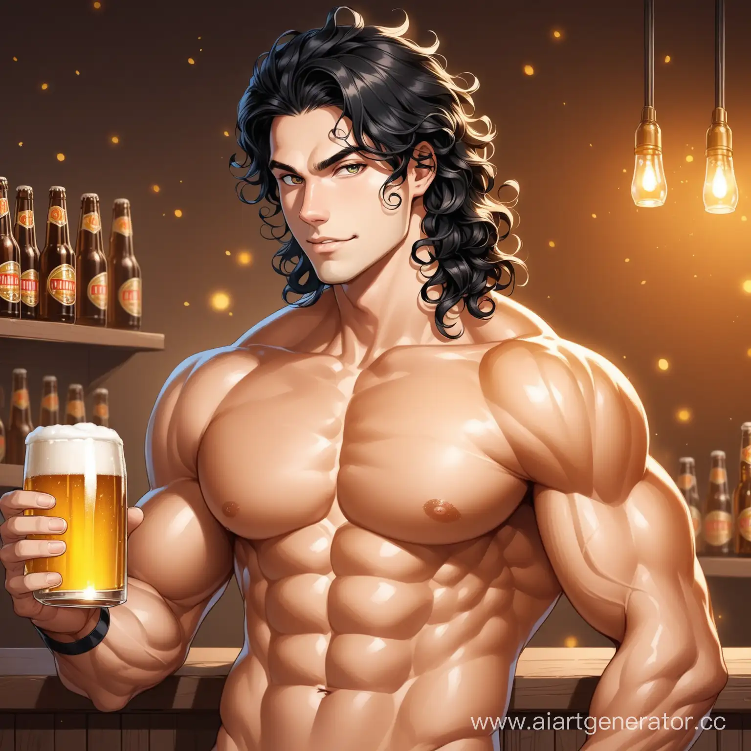 Transformation-Handsome-Young-Man-Maxim-Lumpov-Turns-into-CurlyHaired-Lizard-Drinking-Beer