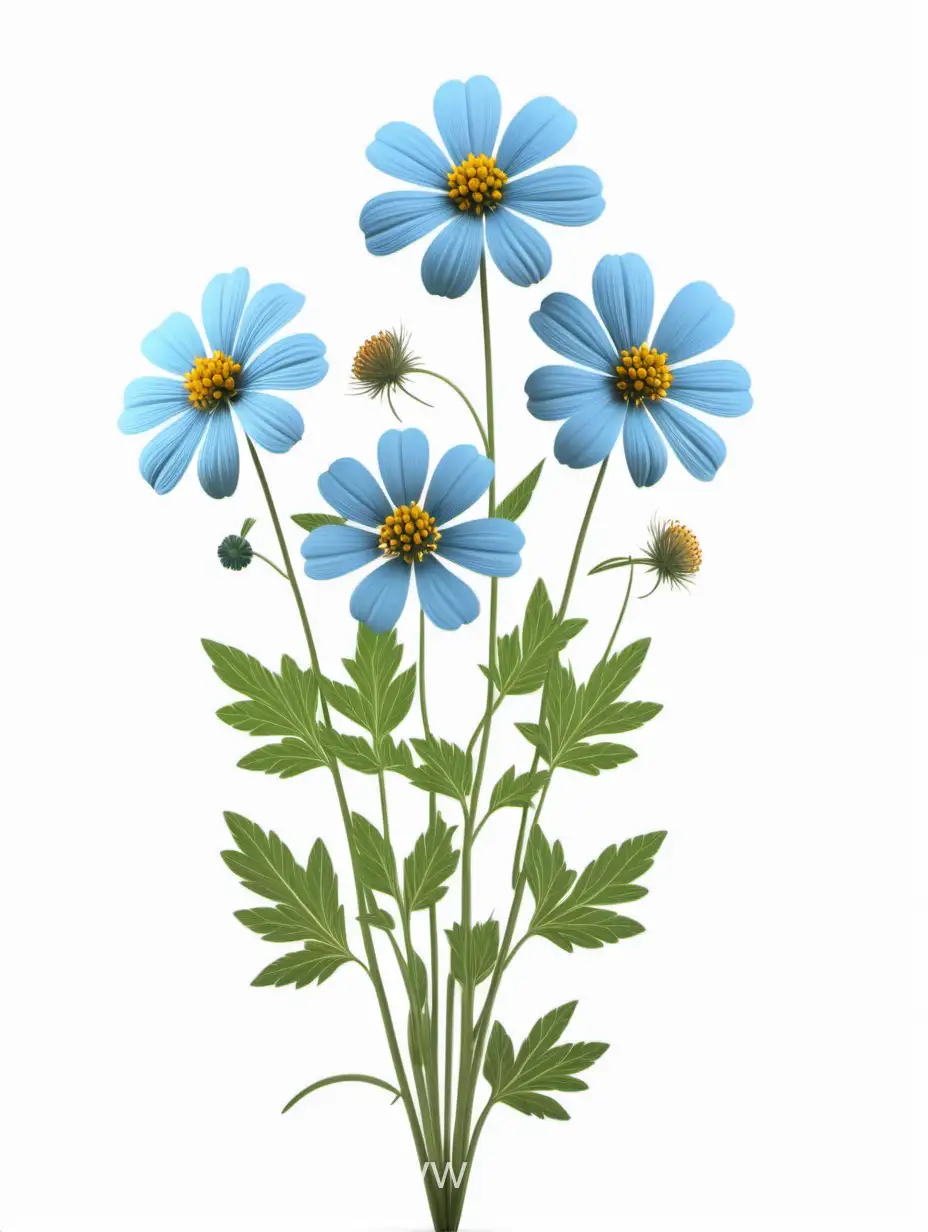 Elegant-Light-Blue-Wildflower-Cluster-in-4K-Minimalist-Botanical-Line-Art-on-White-Background