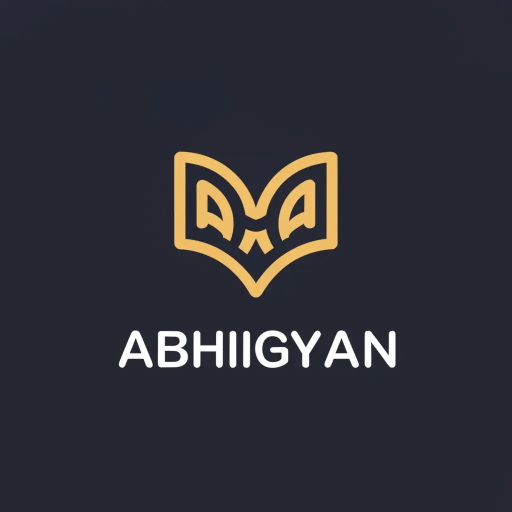 a logo design,with the text "Abhigyan", main symbol:book,Moderate,be used in Education industry,clear background