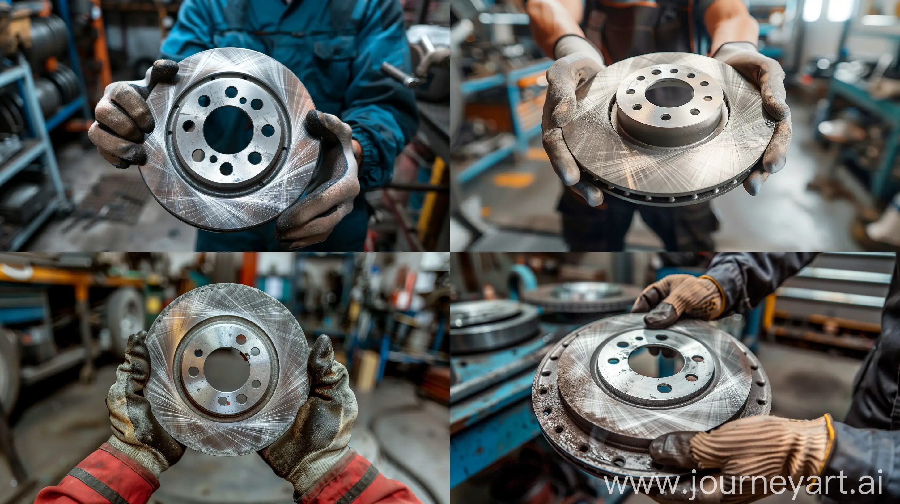 Mechanics-Hands-Holding-Clean-Brake-Disc-in-WellLit-Workshop