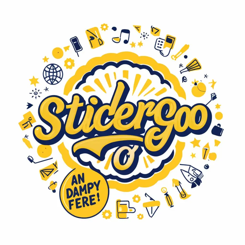 a logo design,with the text "Sticker2Go", main symbol:A Sticker in yellow theme,Moderate,be used in Internet industry,clear background