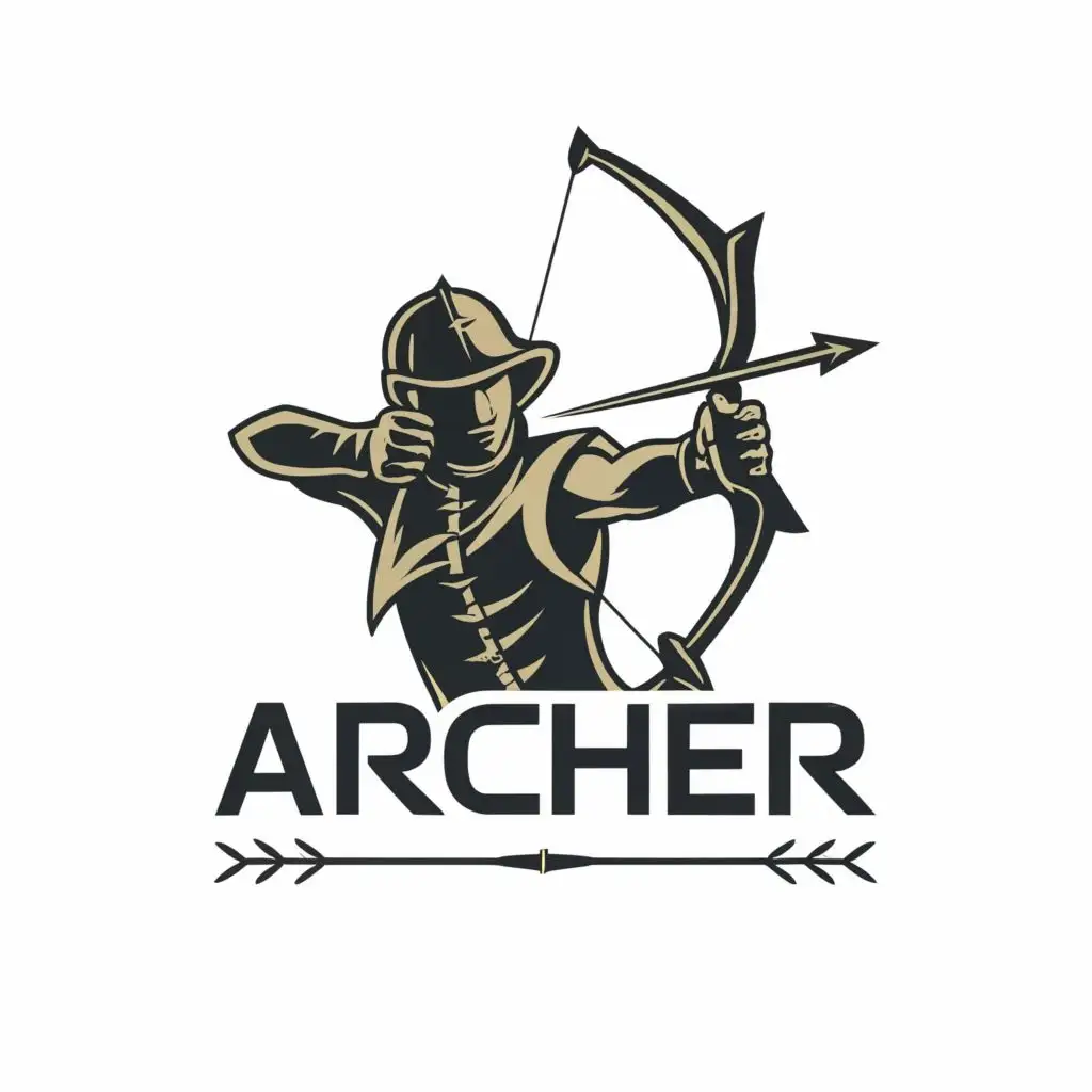 logo, silhouette archer, with the text "Archer", typography