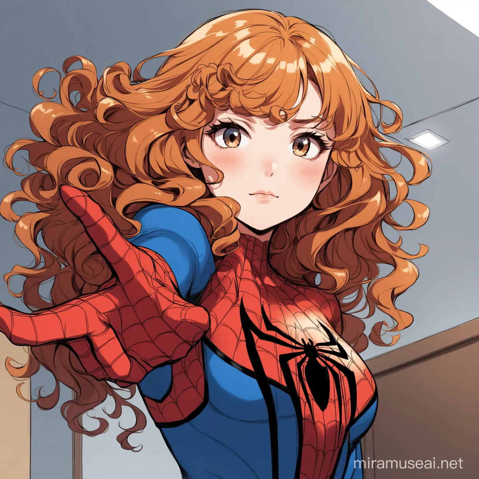 Curlyhaired Girl Rescued by SpiderMan in Daring Urban Adventure