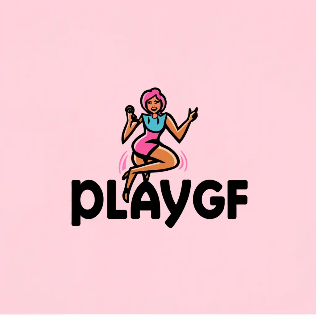 LOGO-Design-For-PlayGF-Alluring-Cam-Girl-Concept-with-Short-Skirt-Motif