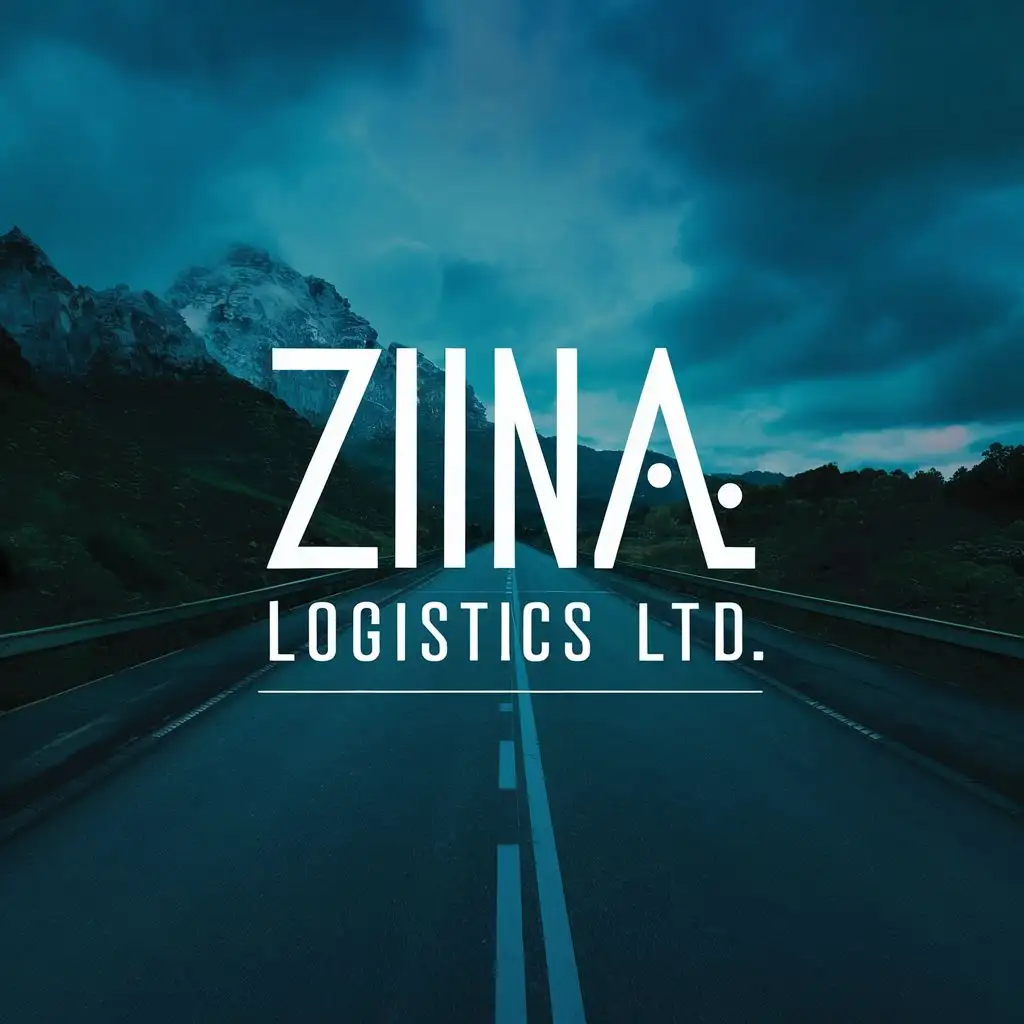 logo, road transportation abstract, with the text "Zina Logistics Ltd.", typography, be used in Travel industry