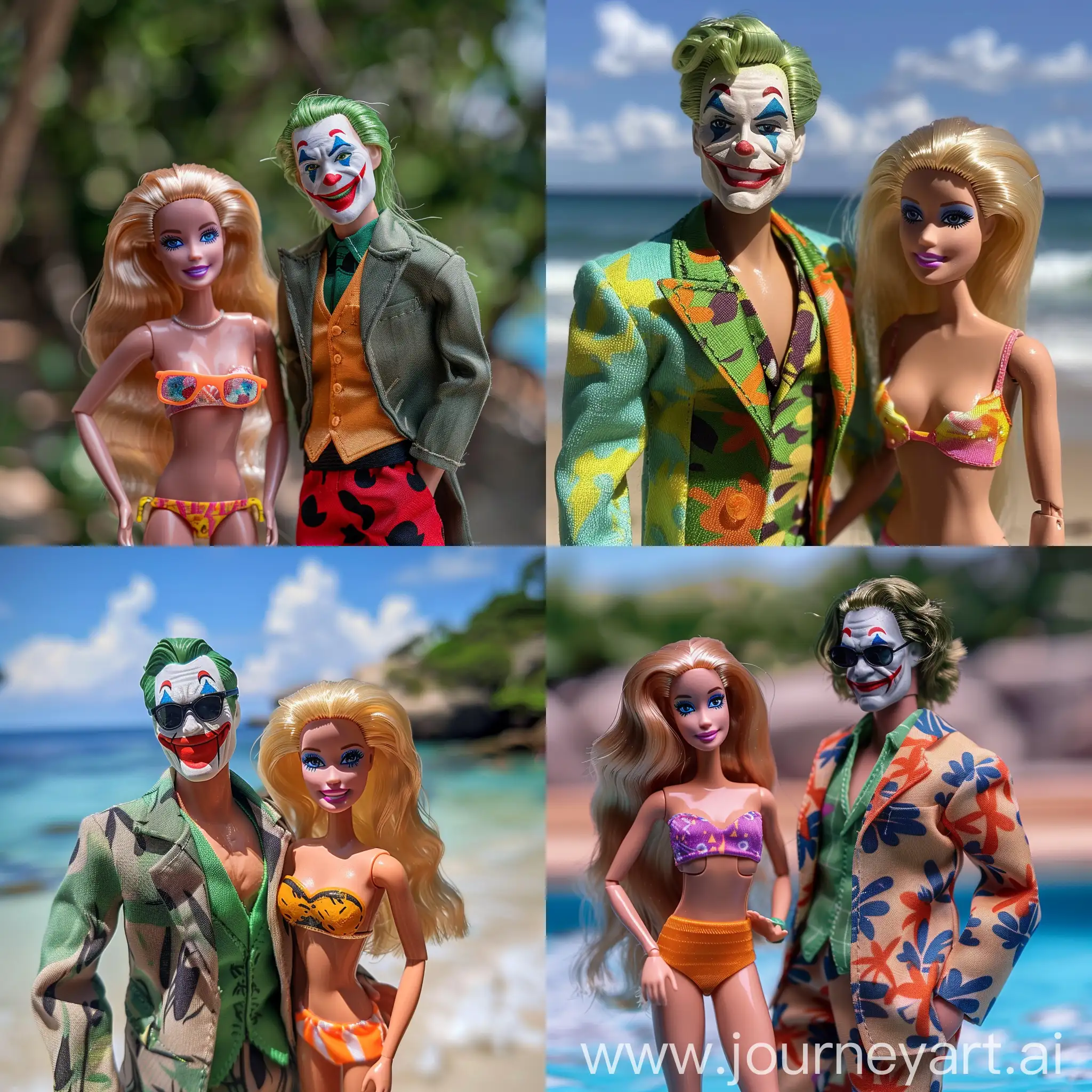 Joker-and-Barbie-Enjoying-Beach-Party-Fun