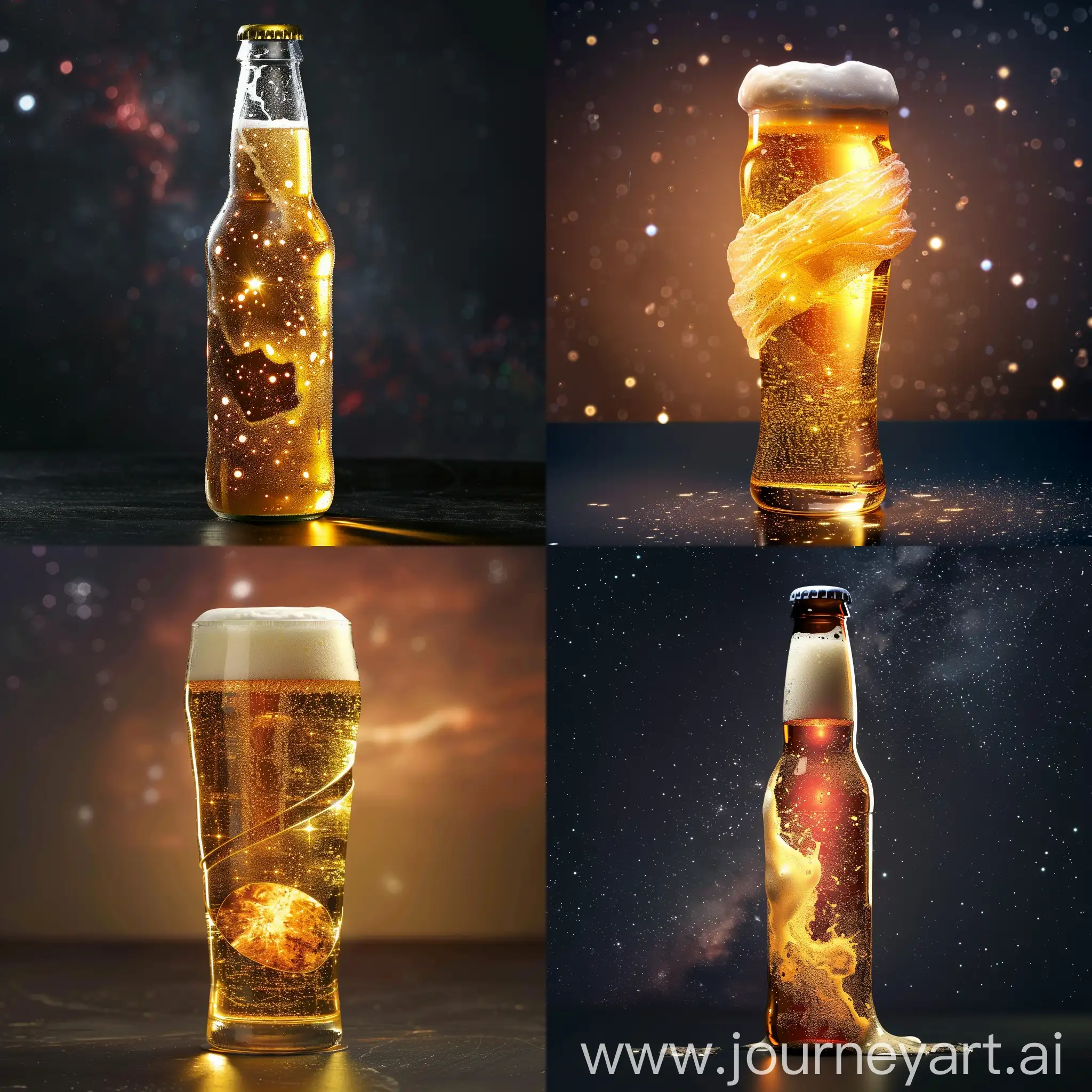 beer wrapped in space