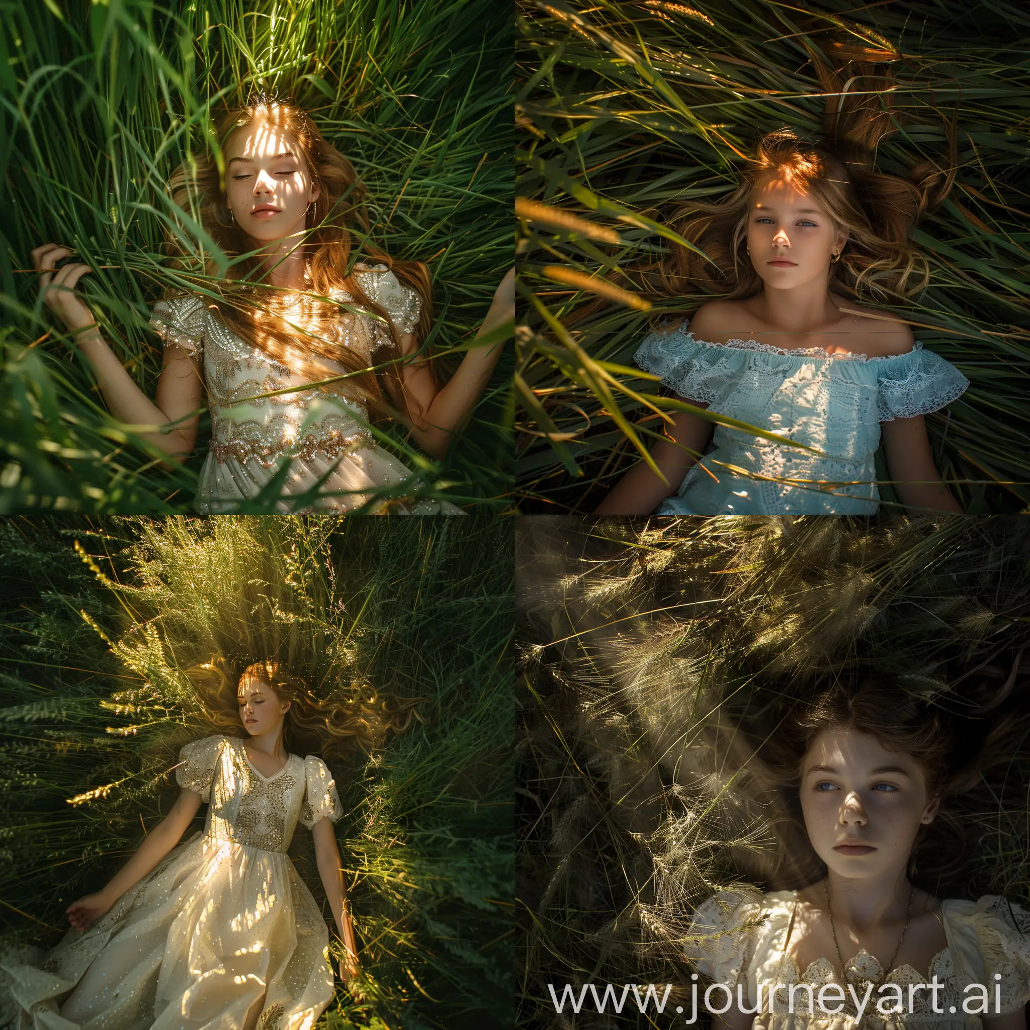 Girl-Lying-in-Sunlit-Grass