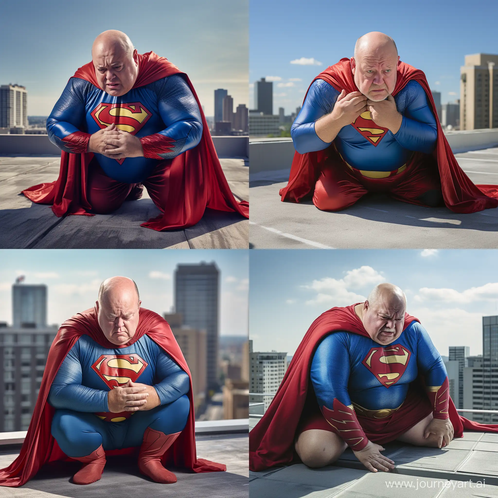 Elderly-Superman-Begging-on-Rooftop