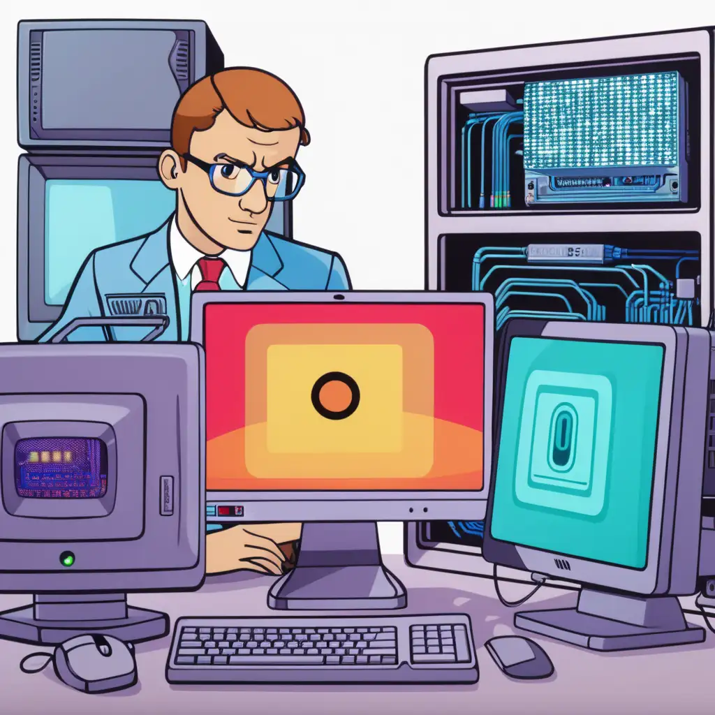 Vibrant Computer Security Awareness Video Illustration