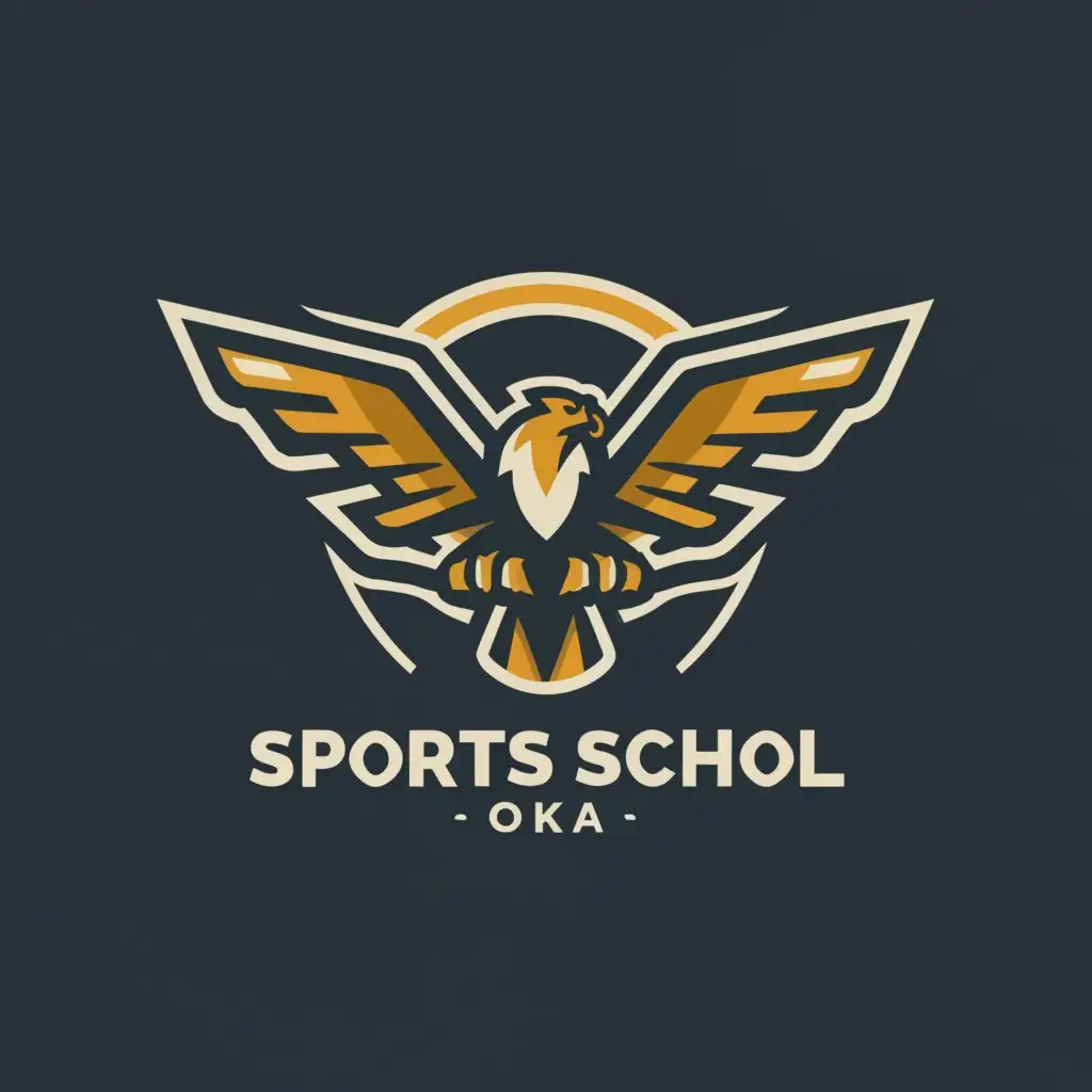 a logo design,with the text "Sports school "Oka"", main symbol:Falcon,Умеренный,be used in Спорт и фитнес industry,clear background