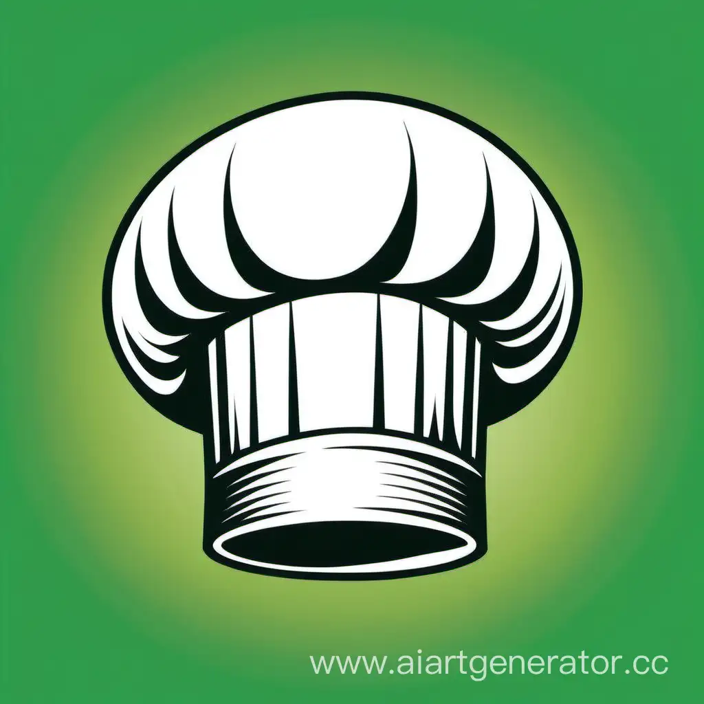 one chef hat in vector style over a green background