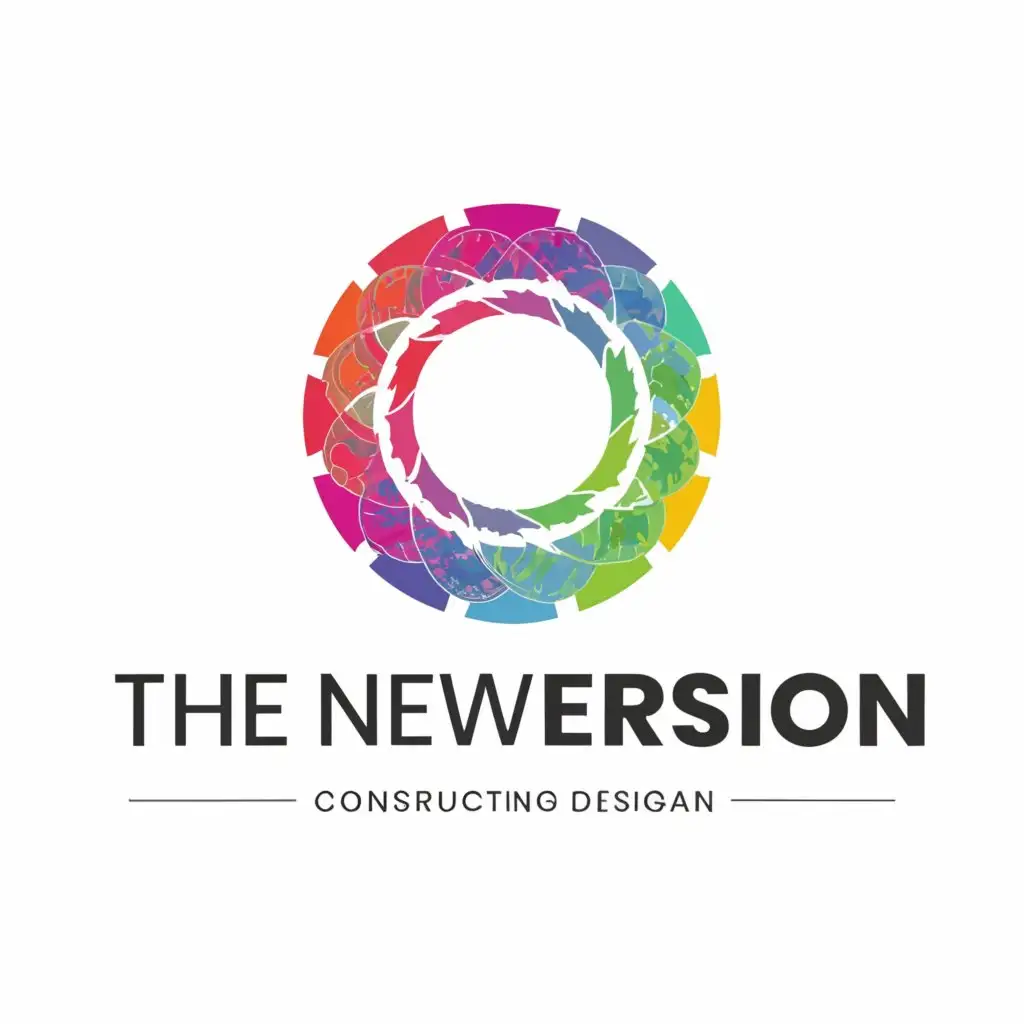 a logo design,with the text "The New Version", main symbol:circle with different color,complex,be used in Construction industry,clear background