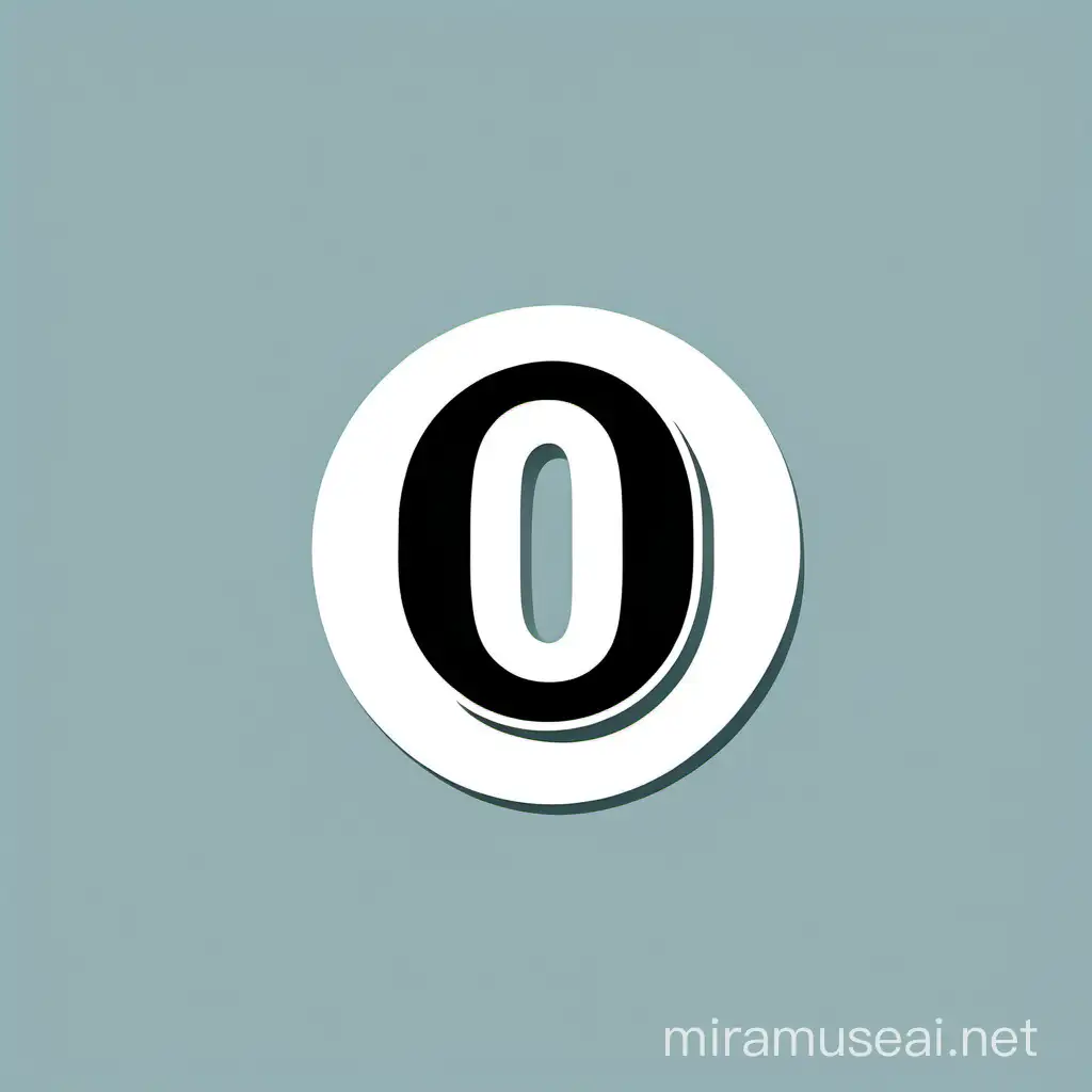 Minimalistic Blue Branding Logo with Number 0