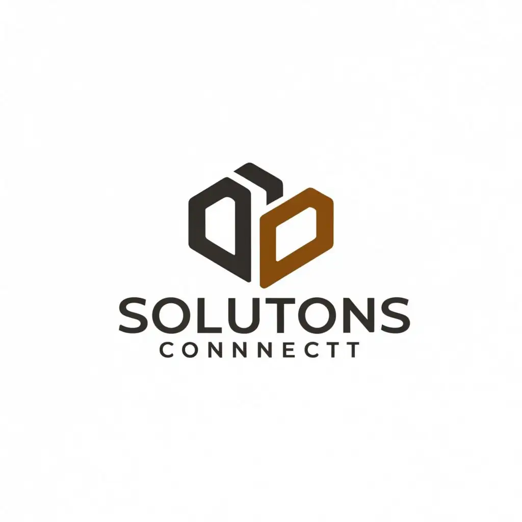 logo, n/a, with the text "Solutions Connect", typography, be used in Real Estate industry
