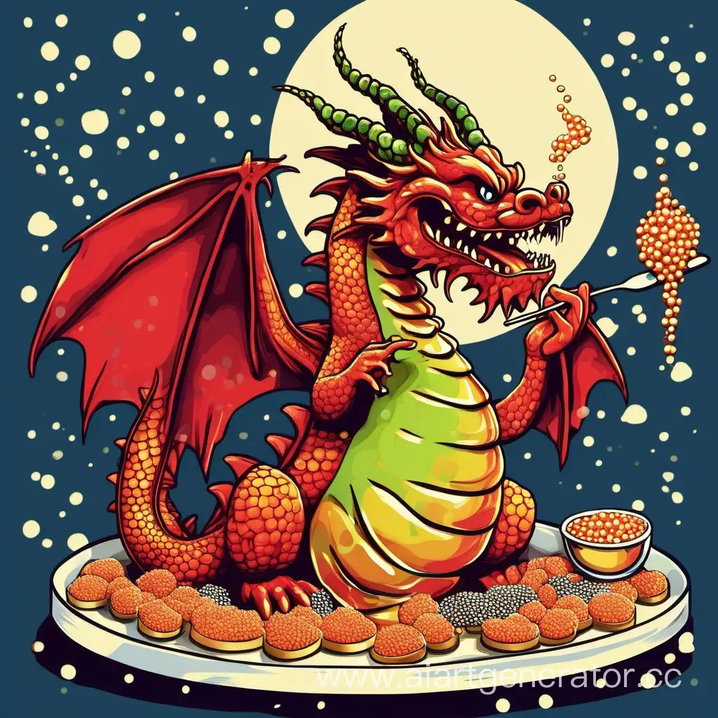 Elegant-New-Years-Dragon-Indulging-in-Exquisite-Caviar-Feast