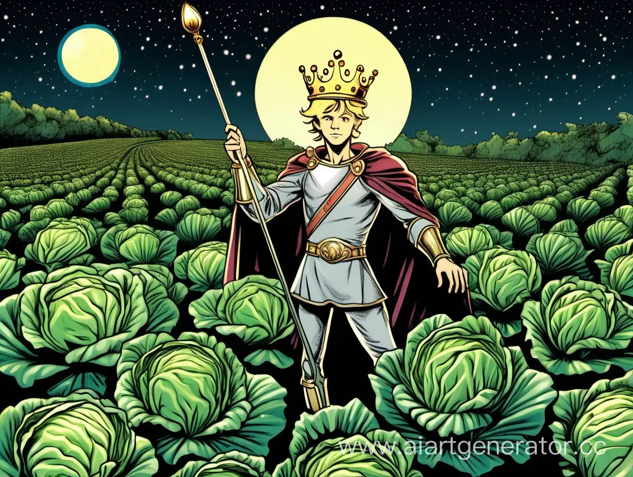 Blond-Prince-with-Crown-in-Enchanting-Cabbage-Field
