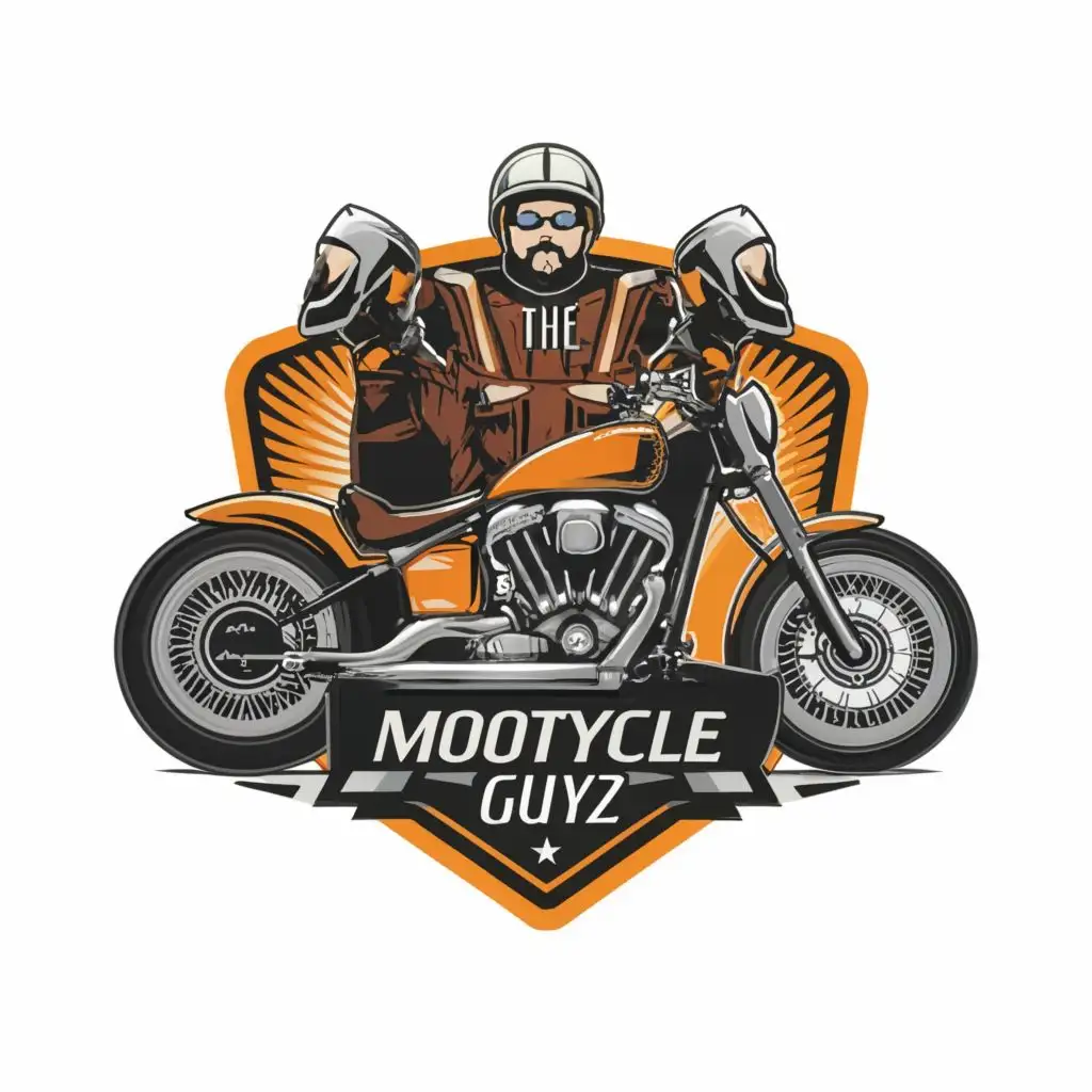 logo, bike photo, with the text "The Motorcycle Guyz", typography, be used in Automotive industry
