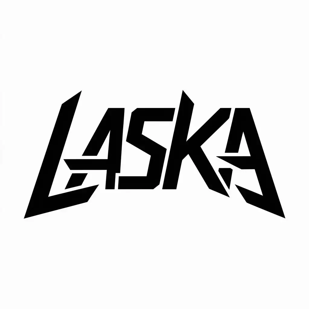 word "LasKa", signature style, sharp hard font