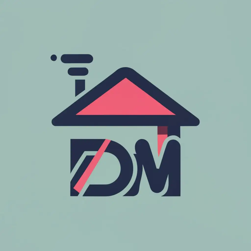 logo, main symbol like a shop or store, with the text "DM", typography, be used in Technology industry