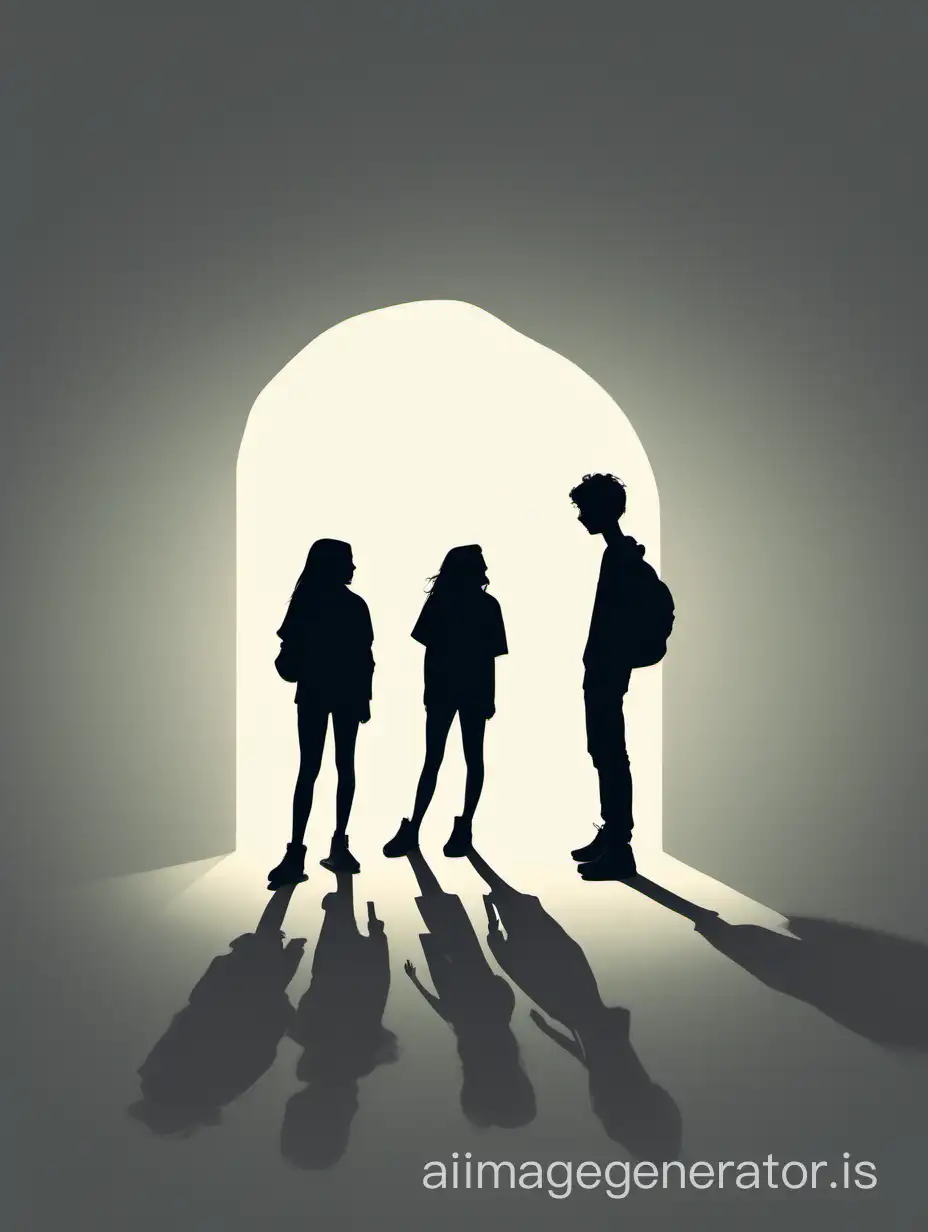 Minimalist-Silhouettes-Teenagers-Whispering-and-Smiling