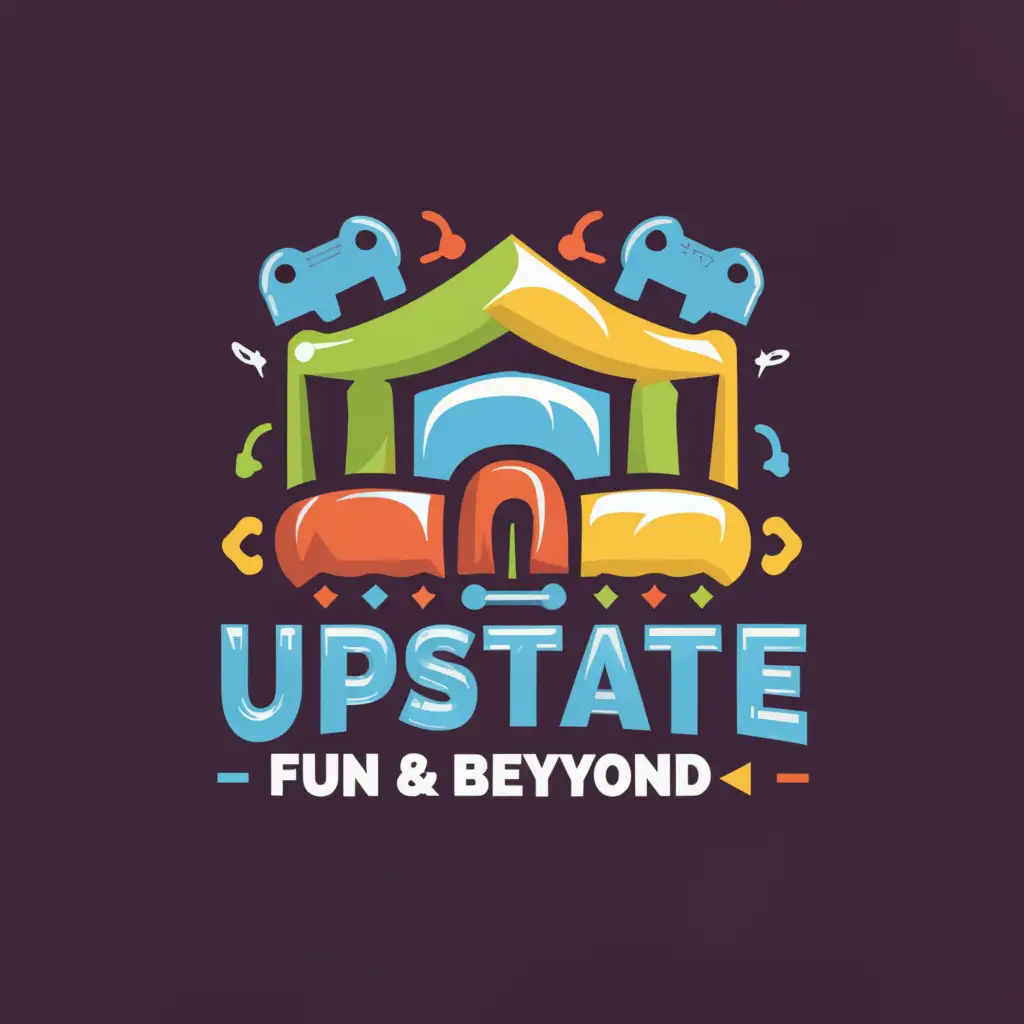 a logo design,with the text "Upstate Fun and Beyond", main symbol:Jump house
gaming,complex,be used in Entertainment industry,clear background