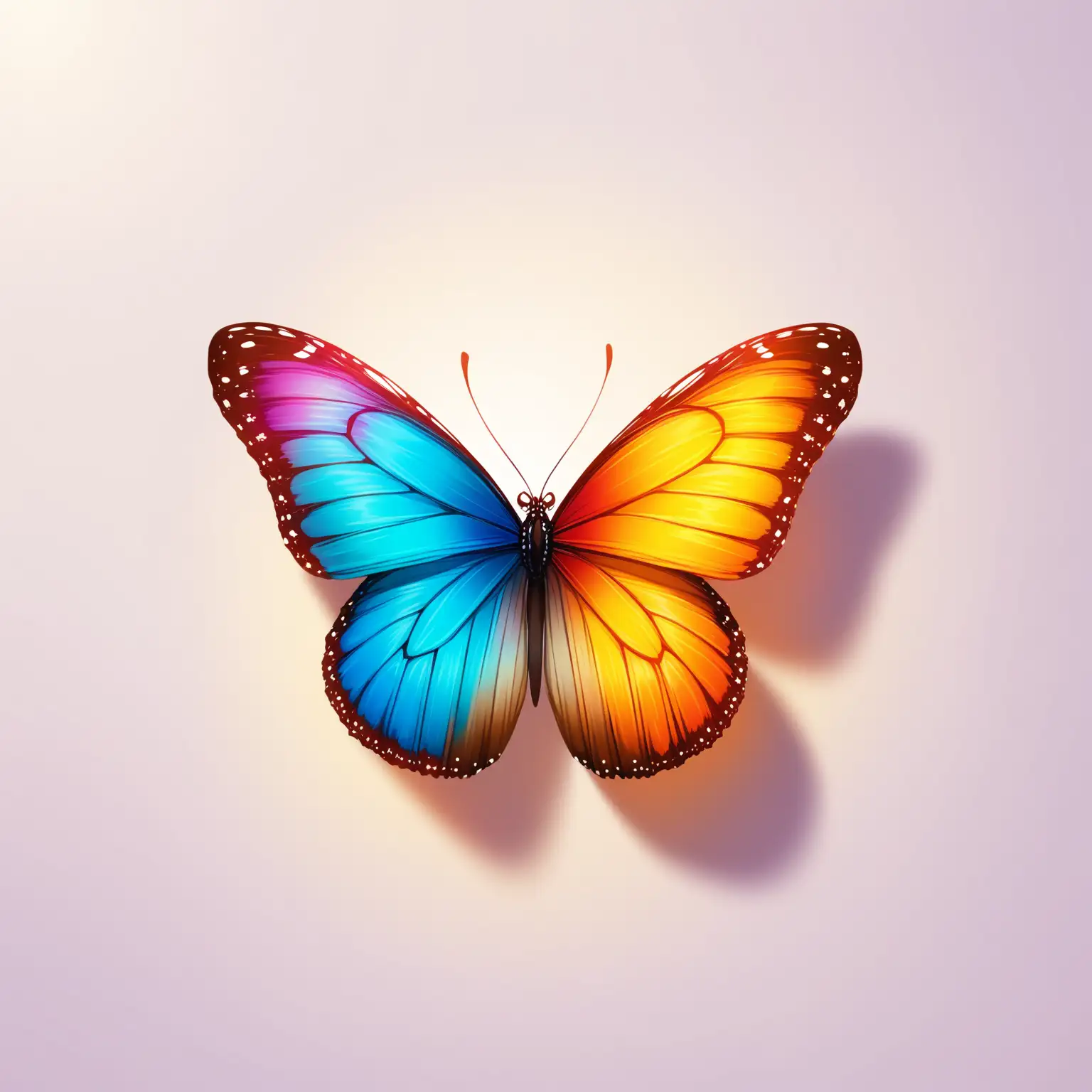 最美来的五彩斑斓大蝴蝶，背景是空白的

