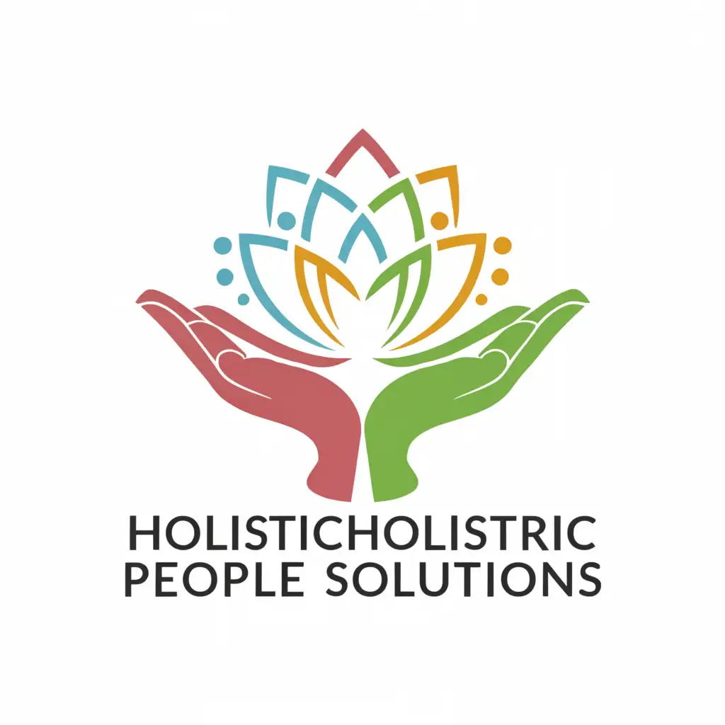 LOGO-Design-for-Holistic-People-Solutions-Lotus-Flower-and-Human-Hands-on-Clear-Background