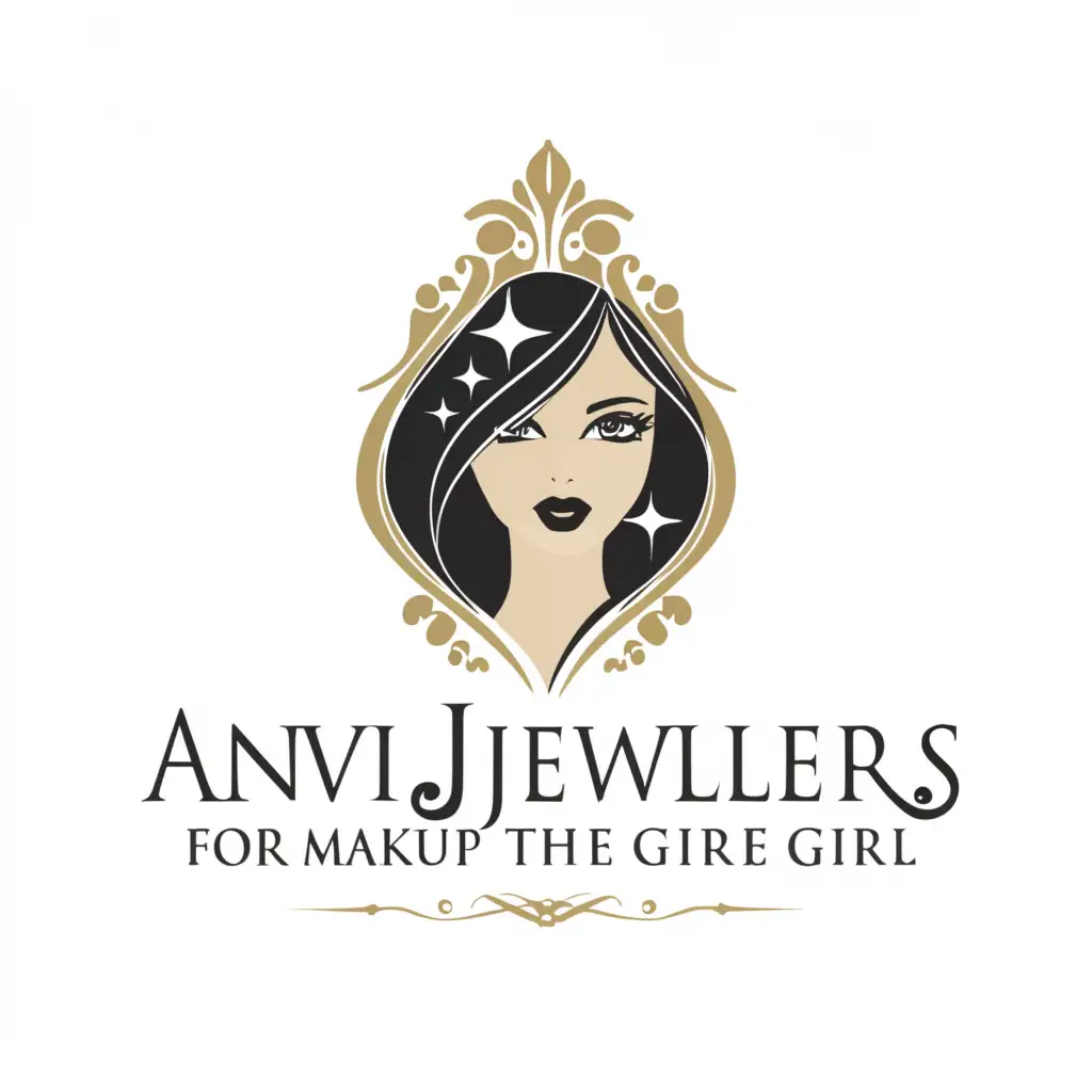 a logo design,with the text "Anvi jewellers for makeup the girl", main symbol:Makeup the girl,Moderate,clear background