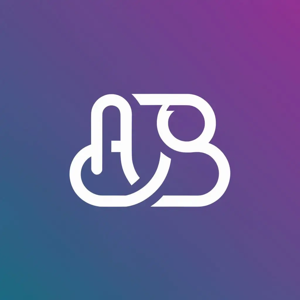 logo, gradient color, with the text "AB", typography, be used in Home Family industry