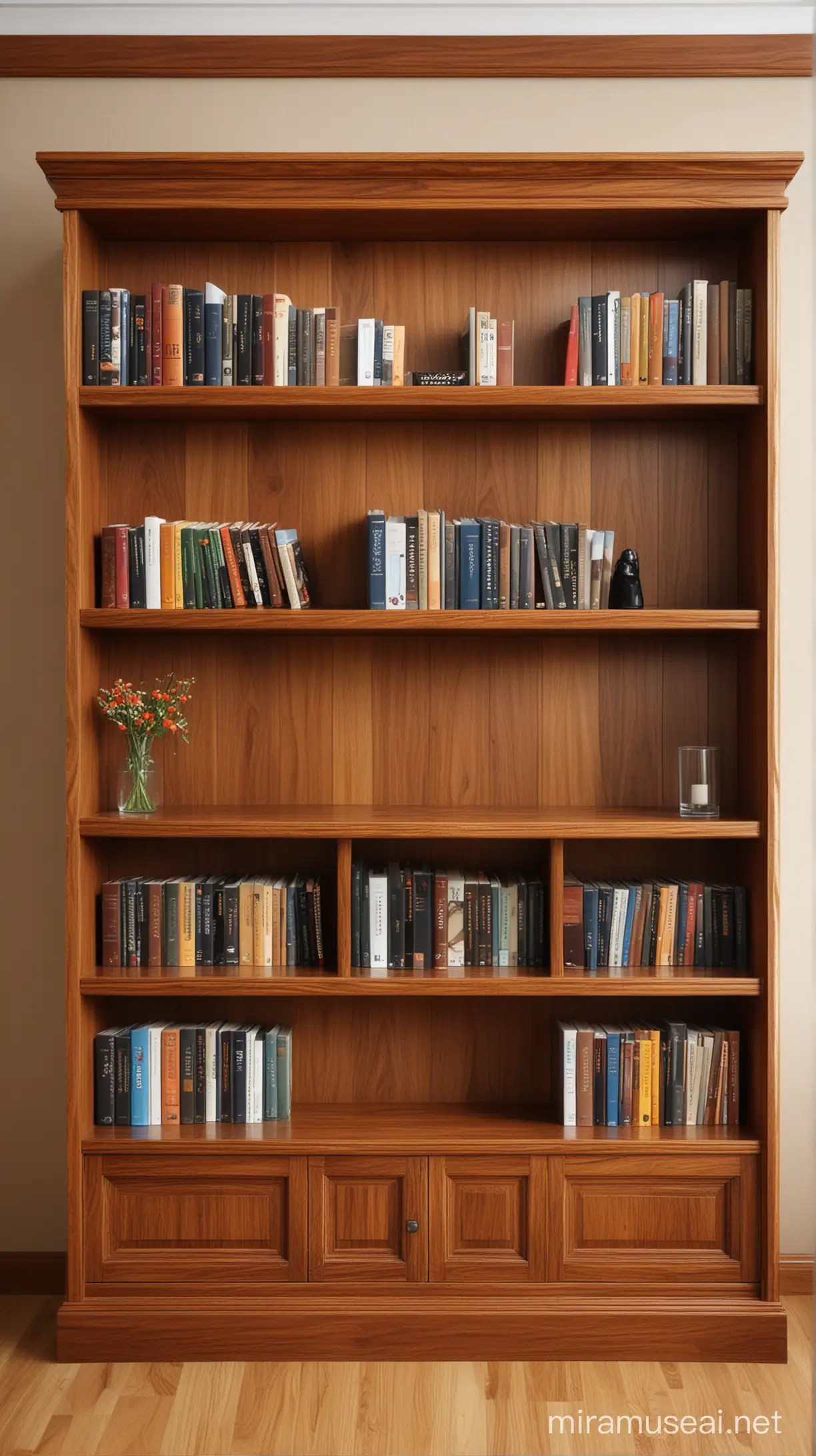 Indoor Photography of Wood Style Decoration with Bookcase
