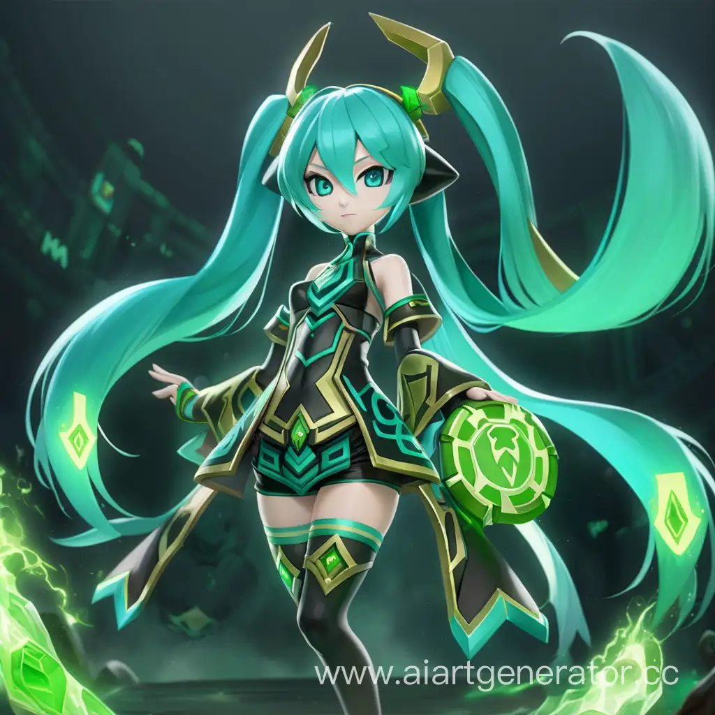 Hatsune Miku в образе Rubick из Dota 2
