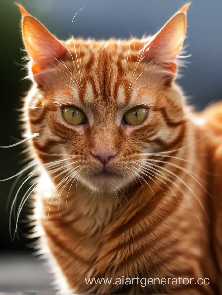 Adorable-Ginger-Cat-Playing-in-Sunlit-Garden