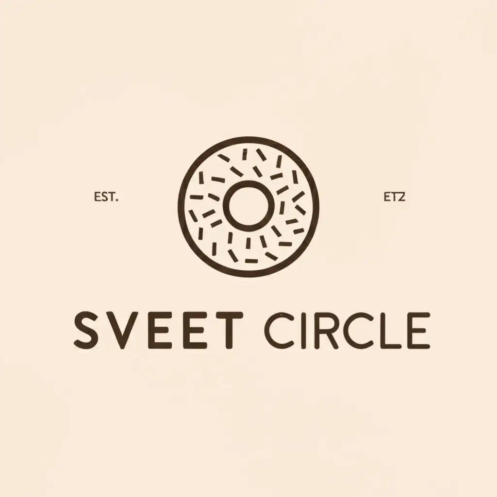 a logo design,with the text "Sweet Circle", main symbol:A Donut,Minimalistic,be used in Restaurant industry,clear background