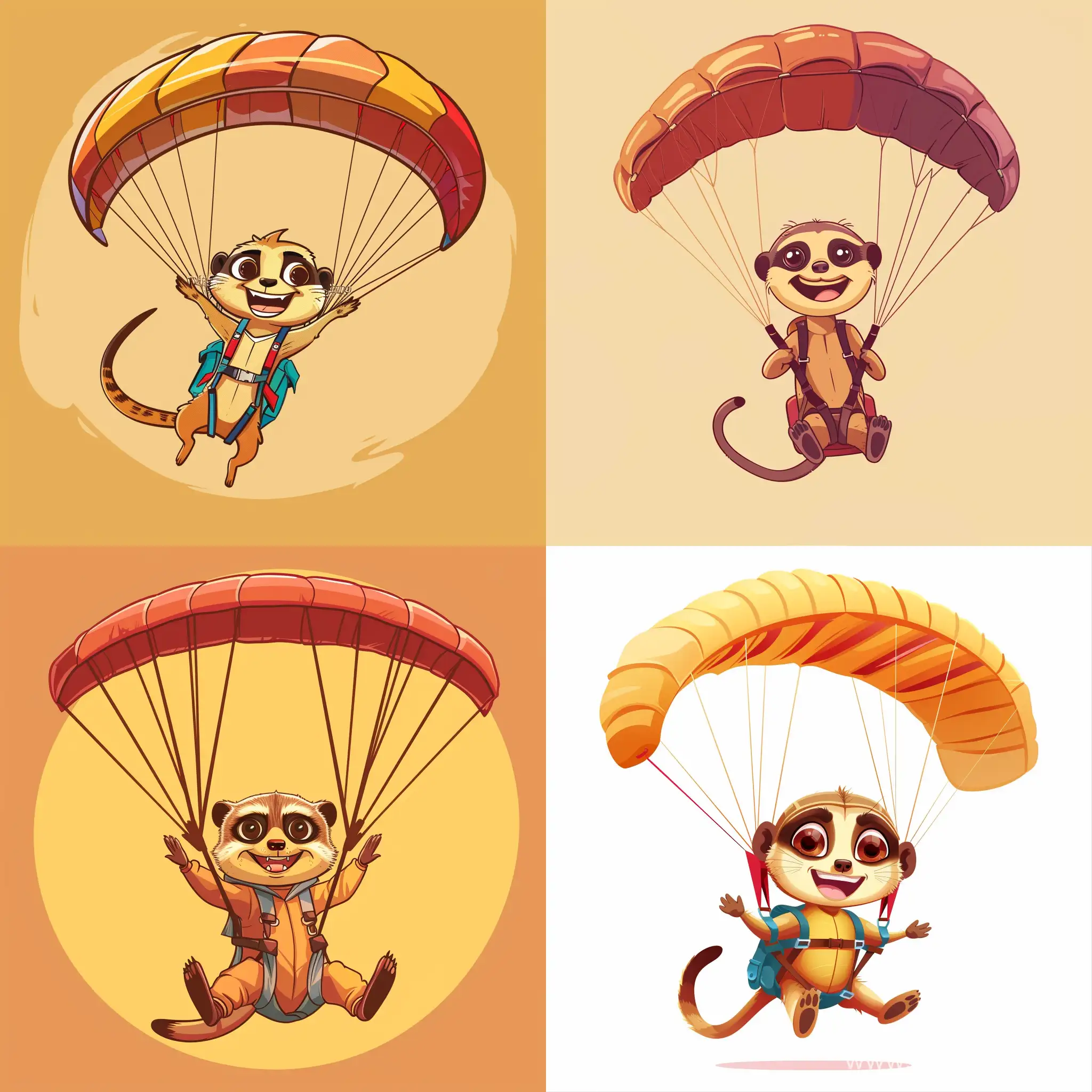 Cheerful-Cartoon-Meerkat-Parachuting-in-Stylish-Parachutist-Attire