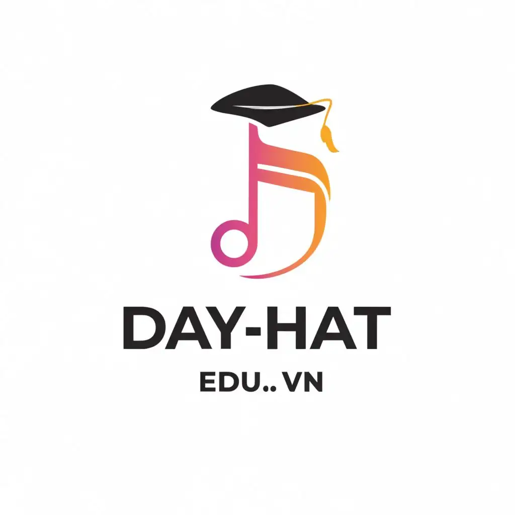 a logo design,with the text "DayHat Edu.Vn", main symbol:Music,Moderate,clear background