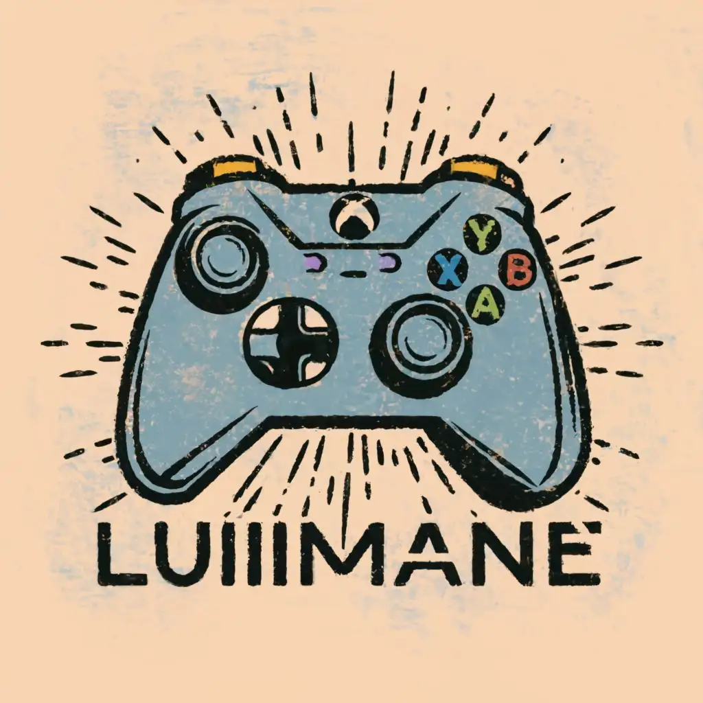 logo, Xbox remote, with the text "Luiimane", typography