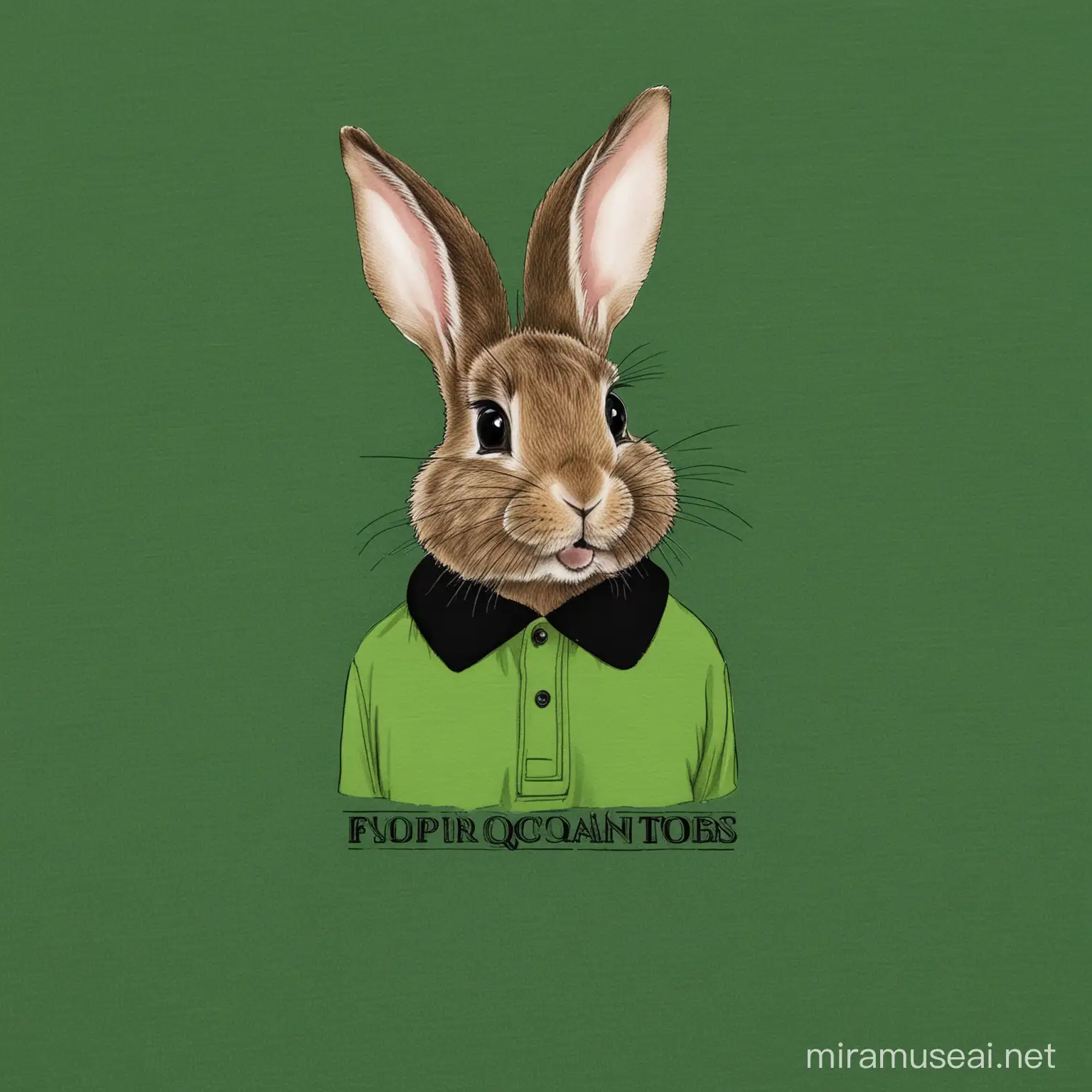 Easter Bunny Employees Wearing Green Polo Shirts with Black Collars
