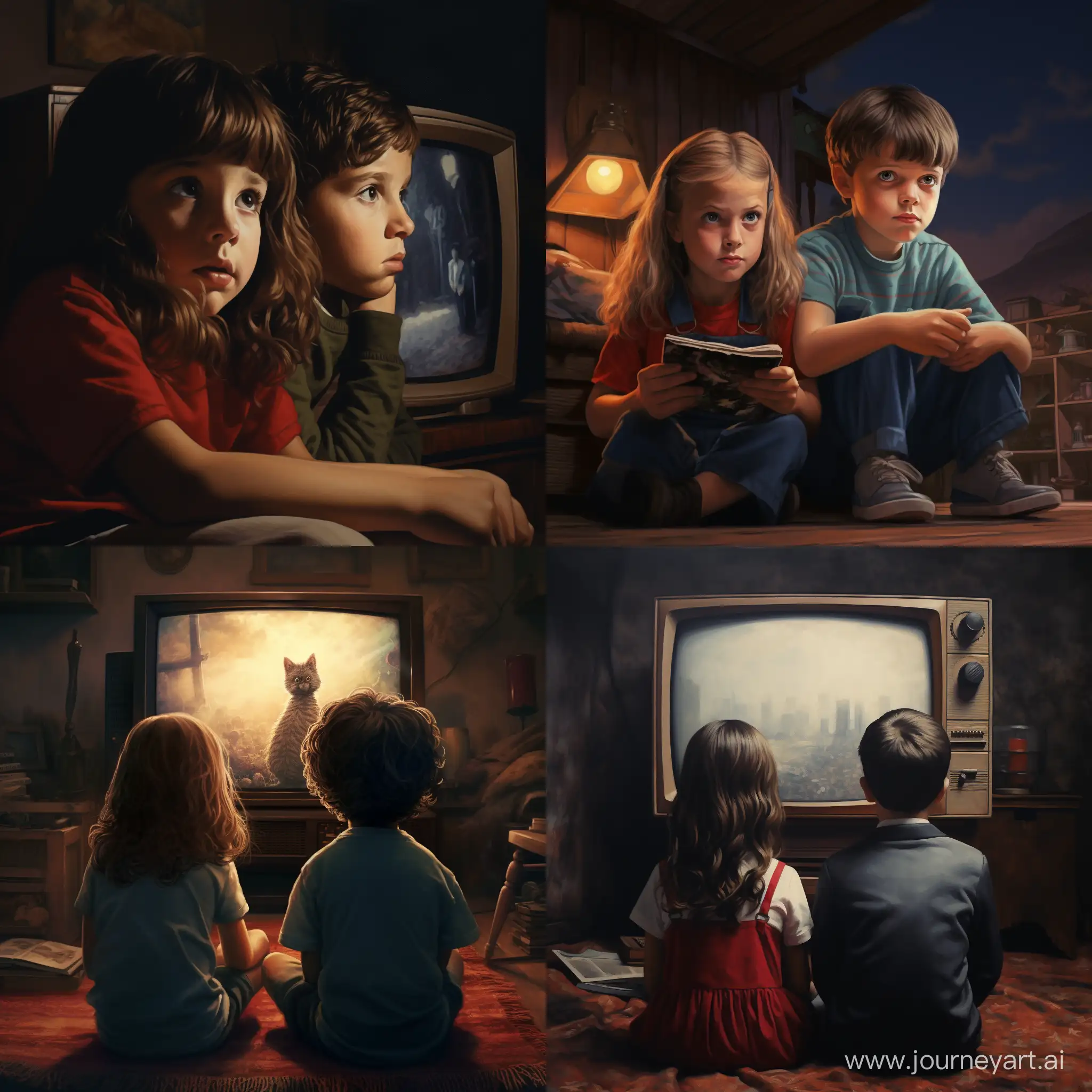 Children-Watching-TV-Leisure-Time-Entertainment