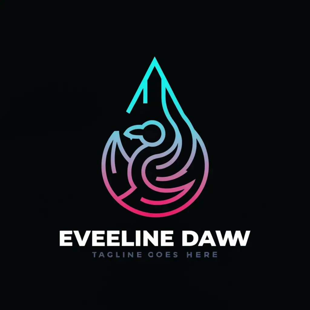 LOGO-Design-for-Eveline-Daw-Mysterious-Jackdaw-Inside-Water-Droplet-Entertainment-Industry-Logo