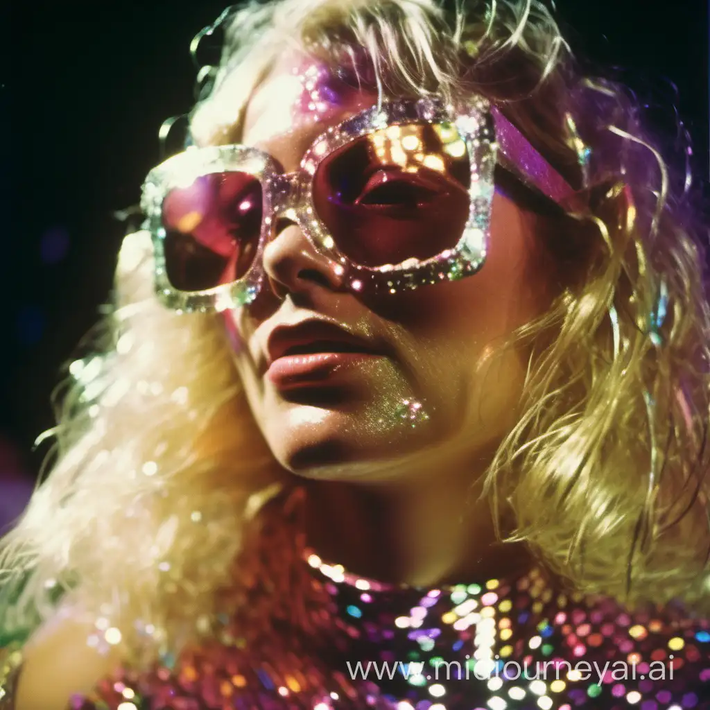 Energetic Disco Dance Iridescent Sequin Glamour from the 1980s