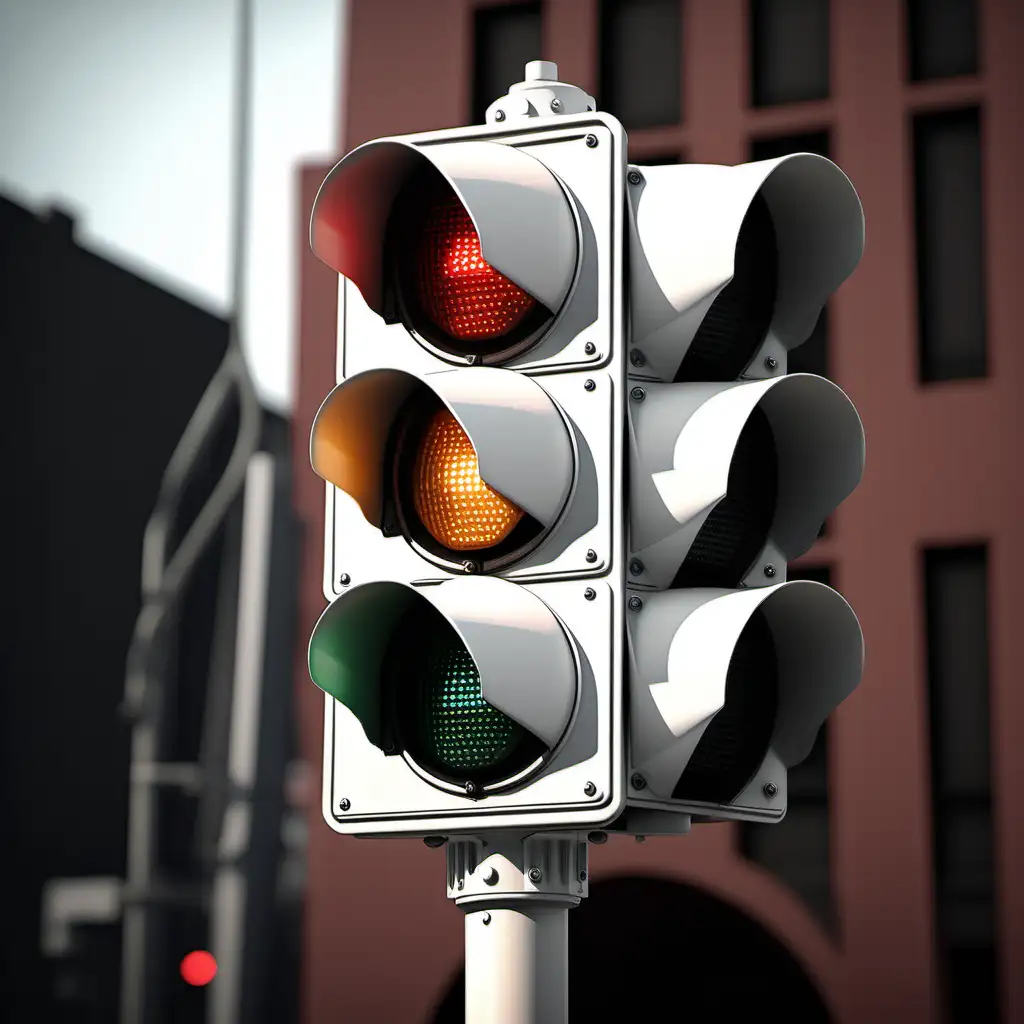 all white traffic light side angle cinematic
