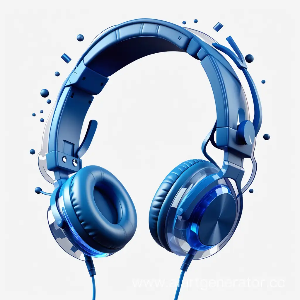 Blue-Headphones-on-Transparent-Background