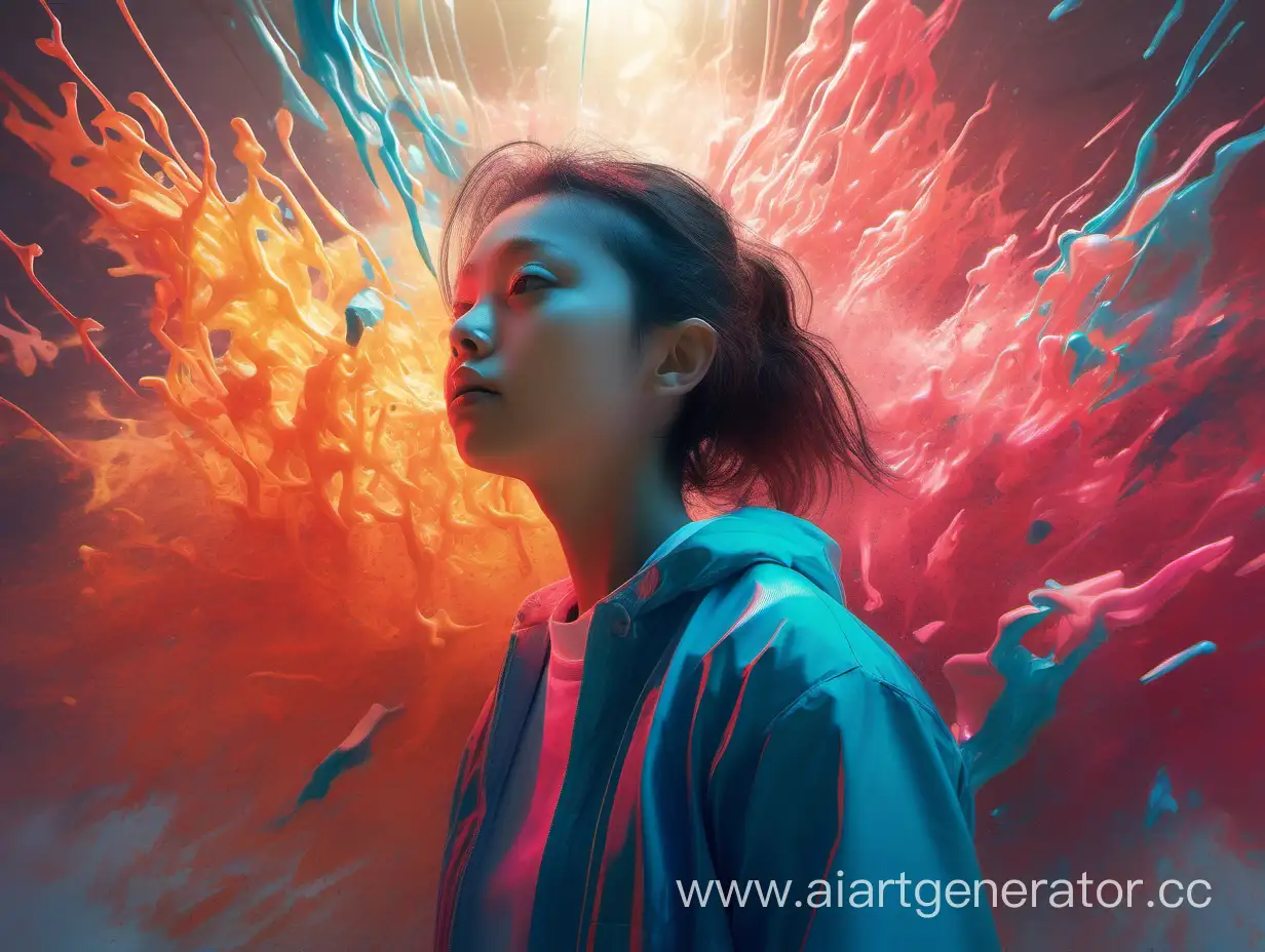 full photo, long shot, daylight,  world through the eyes of autistic adult, color splashing sensory simulation, too many colors, very vibrant sensory lighting, 64megapixel, bright colors, masterpiece, photorealistic, hiperrealistic, sharp focus, high contrast,, candid by Stanley Artgerm Lau, WLOP, Rossdraws, James Jean, Andrei Riabovitchev, Marc Simonetti,