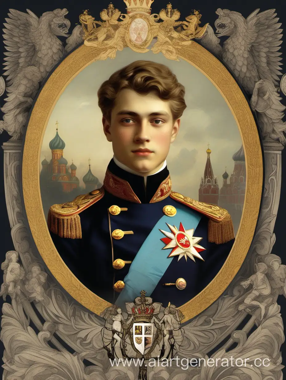 Young and handsome heir to the Russian Empire in our time