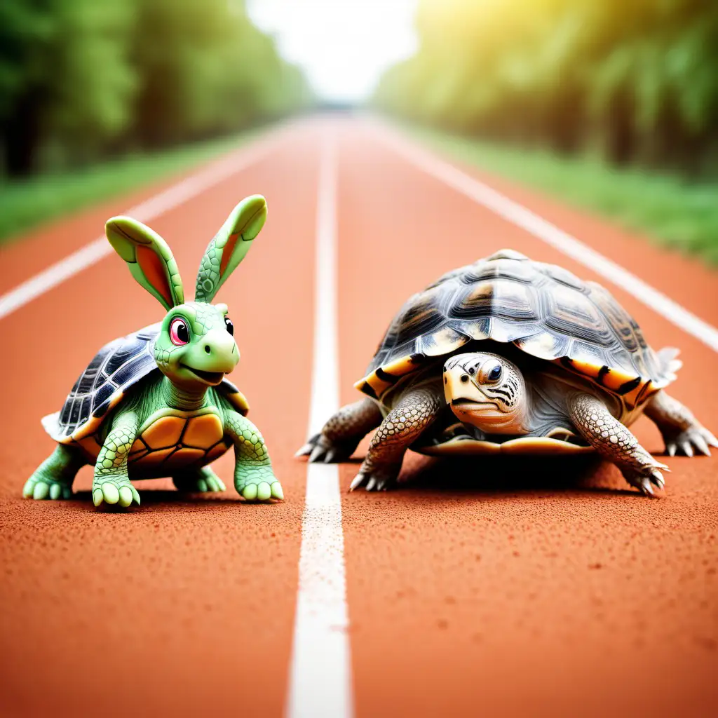 a turtle vs a hare in a race for financial freedom